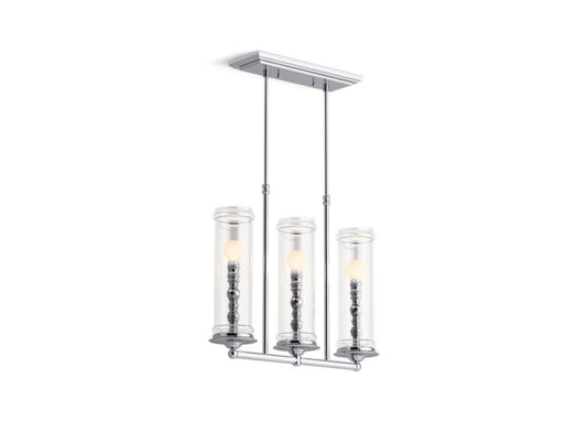 KOHLER Lighting - Damask 3 Light Linear Hanging Light (K-23344-CH03-CPL) - Polished Chrome