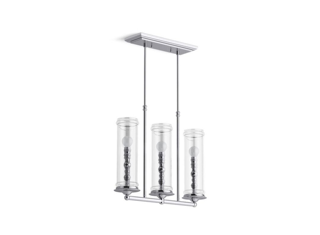KOHLER Lighting - Damask 3 Light Linear Hanging Light (K-23344-CH03-CPL) - Polished Chrome