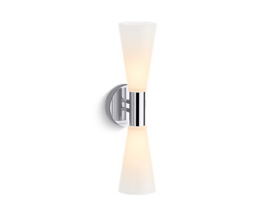 KOHLER Lighting - Midcentury 19" Two Light Sconce( K-32526-SC02-CPL) - Polished Chrome
