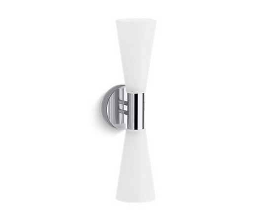 KOHLER Lighting - Midcentury 19" Two Light Sconce( K-32526-SC02-CPL) - Polished Chrome